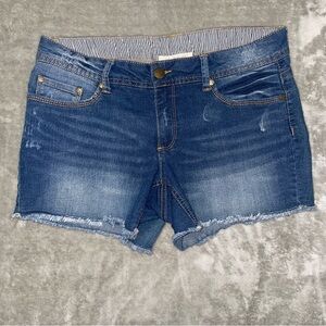 Fire & Gold Denim Raw Hem Jean Shorts Size 12 Stonewashed Blue